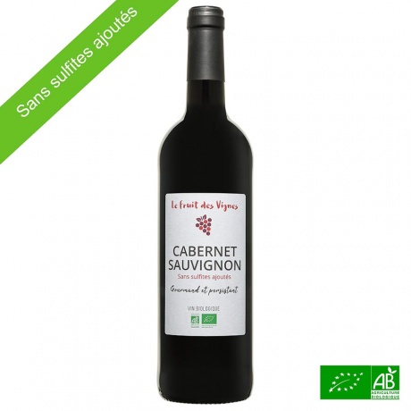 Cabernet Sauvignon rouge bio sans sulfite ajouté 75cl